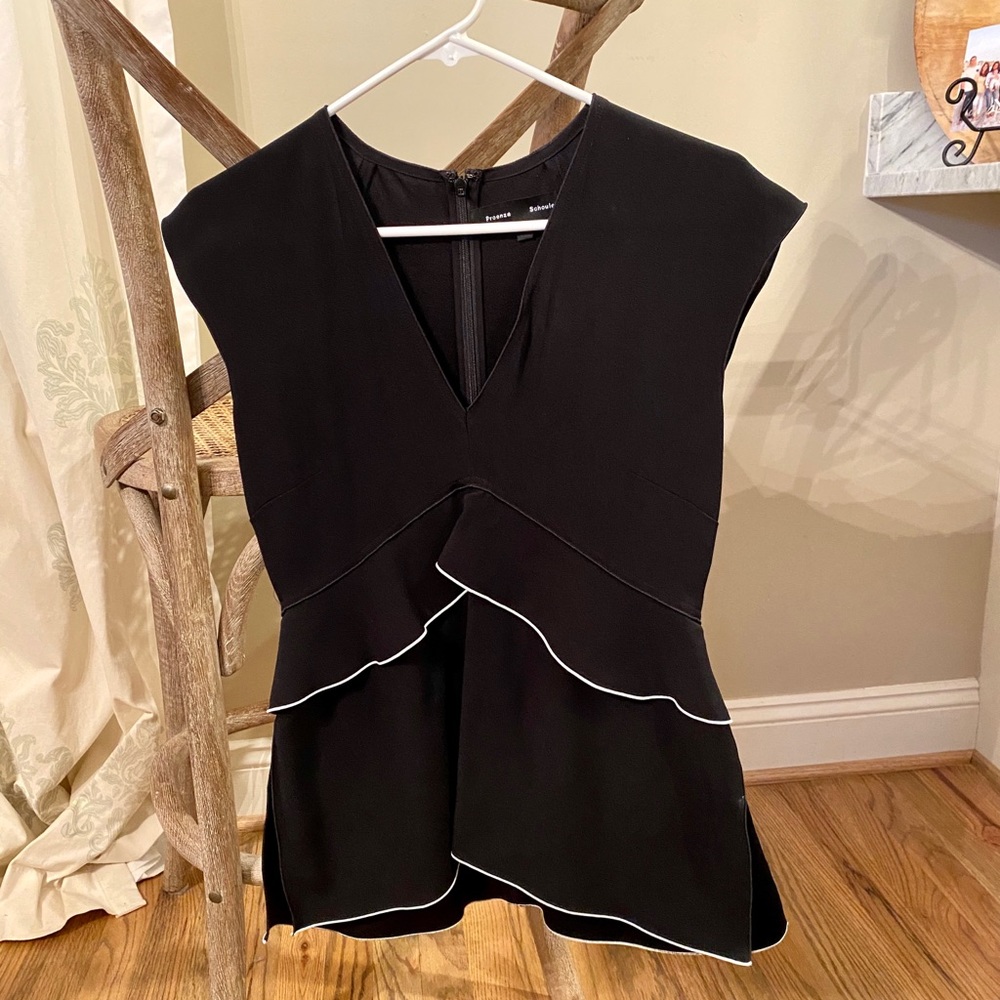 Stunning black Proenza Schouler top w/ white trim
